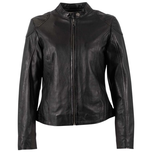 Geaca de Piele Dama Mauritius Neagra MWMaithe