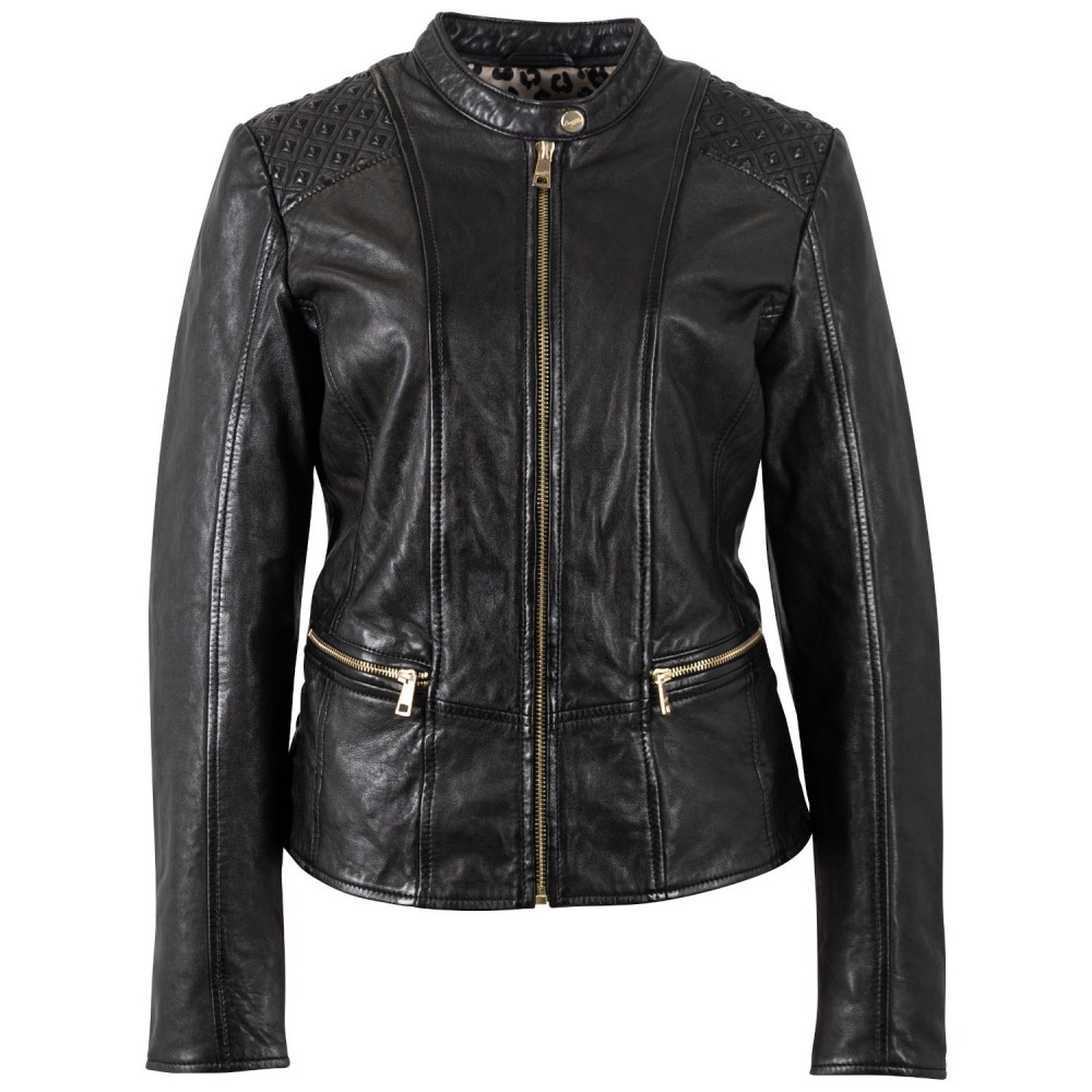 Geaca de Piele Dama Mauritius Neagra MWMakena - readytowear