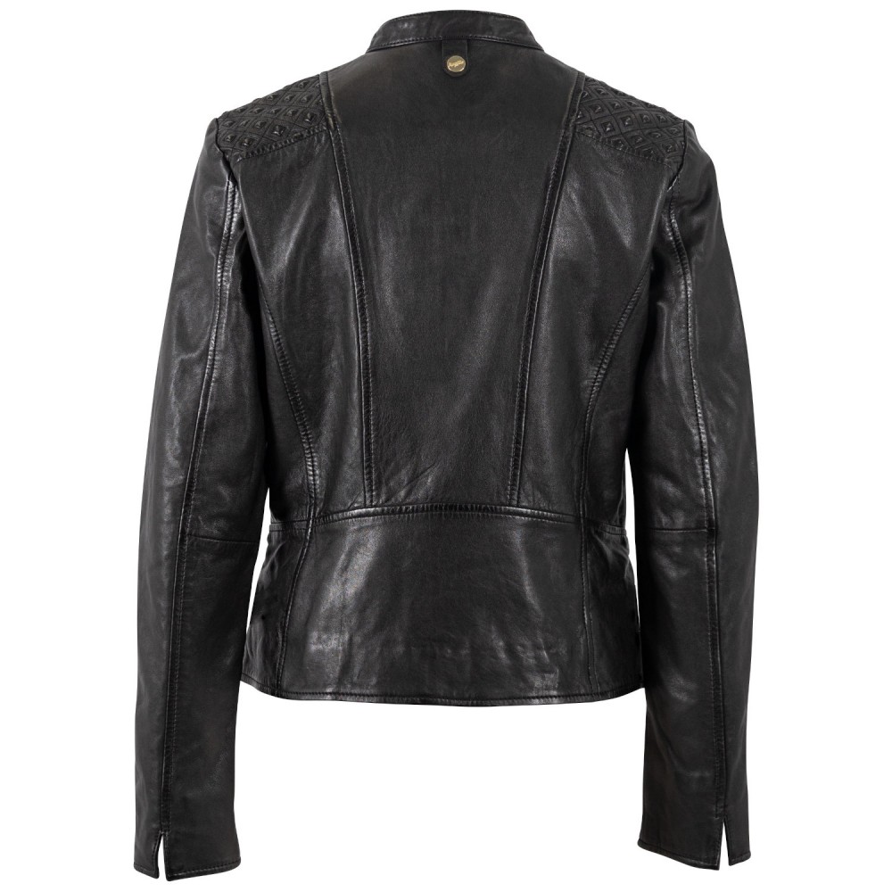 Geaca de Piele Dama Mauritius Neagra MWMakena - readytowear