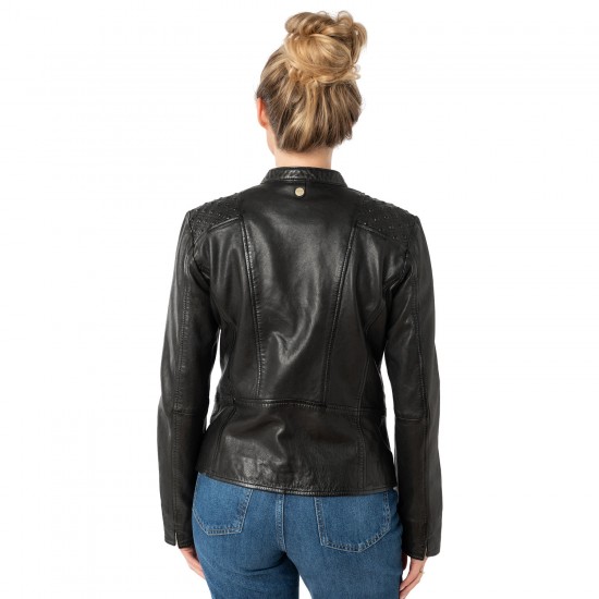 Geaca de Piele Dama Mauritius Neagra MWMakena