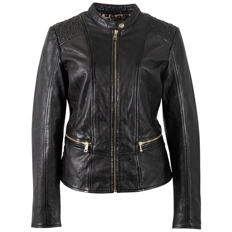 Geaca de Piele Dama Mauritius Neagra MWMakena – Geci de Piele