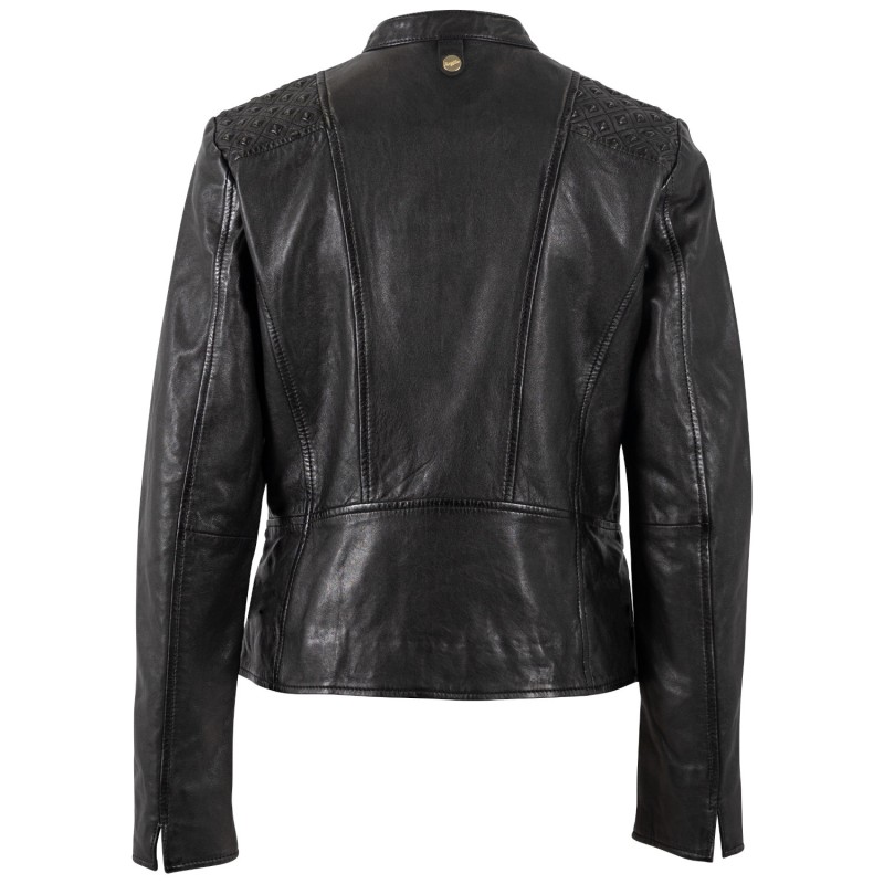 Geaca de Piele Dama Mauritius Neagra MWMakena – Geci de Piele