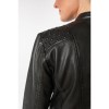 Geacă de Piele Mauritius MWMAKENA Neagră cu Fermoare Aurii geaca piele dama mauritius neagra mwmakena fermoare aurii umeri embosati