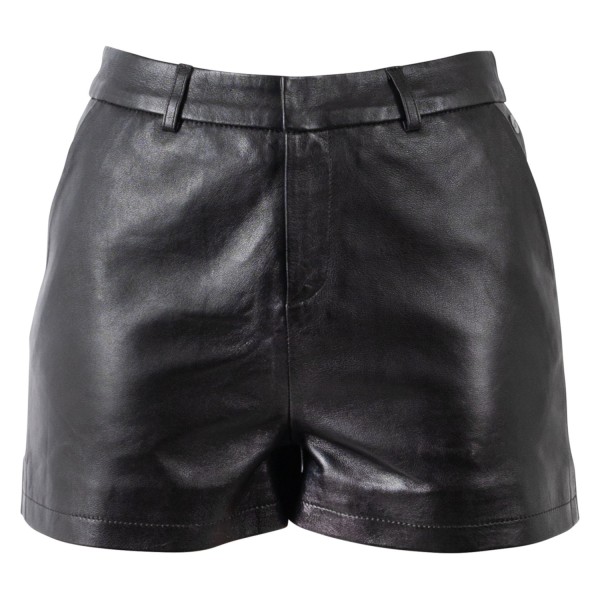 Pantaloni scurți de piele damă Mauritius MWMaluna negri regular fit — fotografia 1
