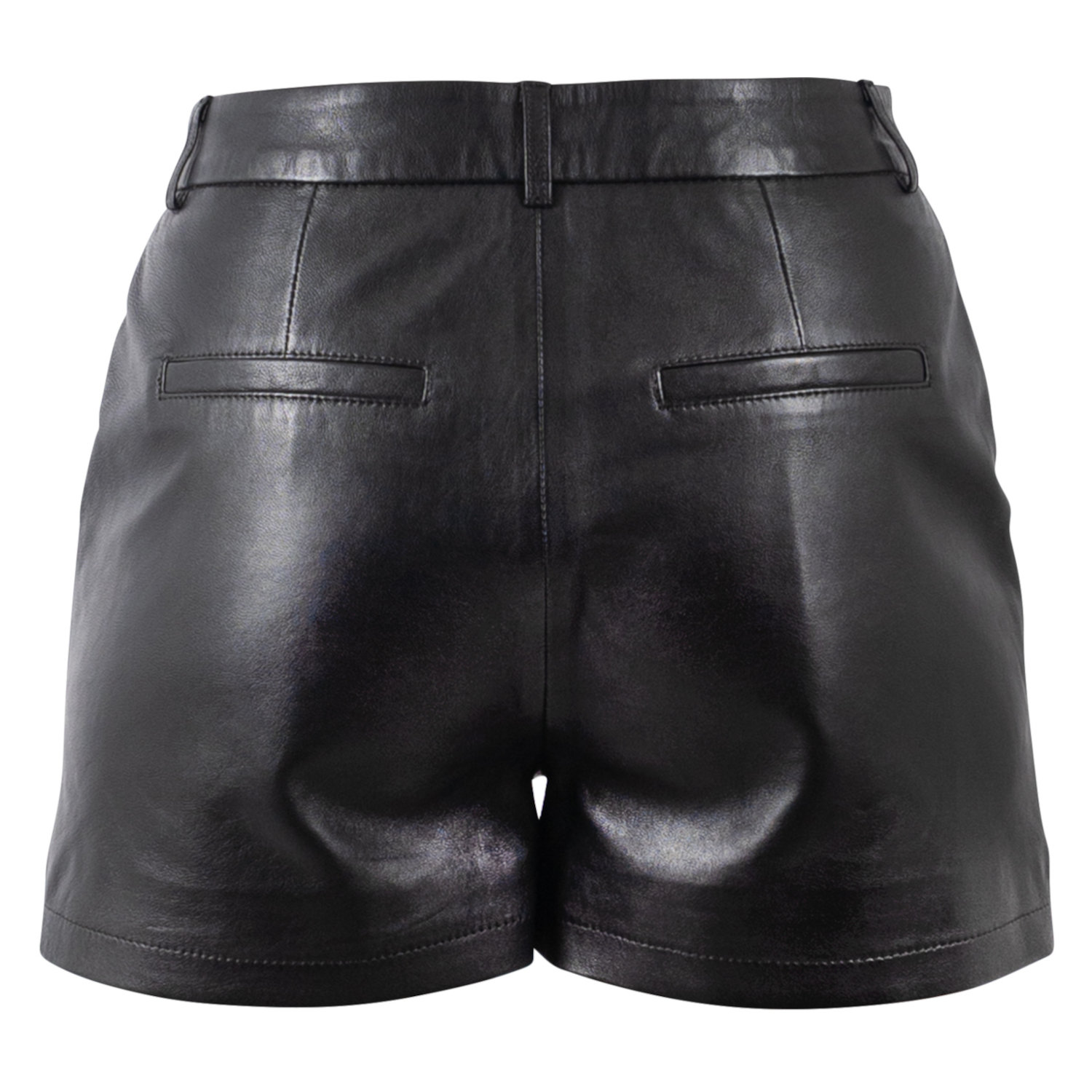 Mauritius MWMaluna - Pantaloni scurți de piele damă negri modern chic Pantaloni scurți de piele damă Mauritius MWMaluna negri regular fit