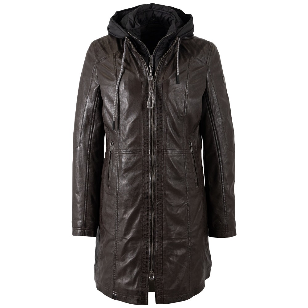 Geaca Lunga de Piele Dama Mauritius Maro Inchis MWMilene