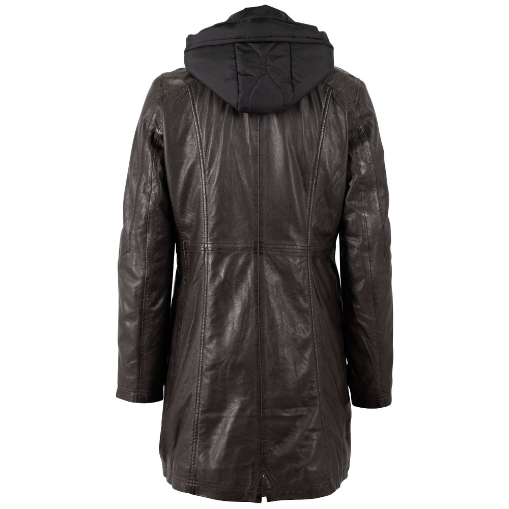 Geaca Lunga de Piele Dama Mauritius Maro Inchis MWMilene