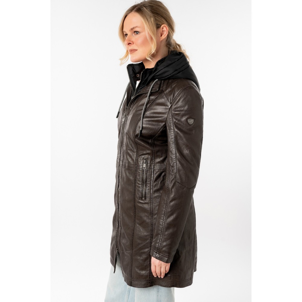 Geaca Lunga de Piele Dama Mauritius Maro Inchis MWMilene