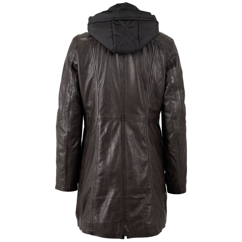 Geaca Lunga de Piele Dama Mauritius Maro Inchis MWMilene – Geci de Piele