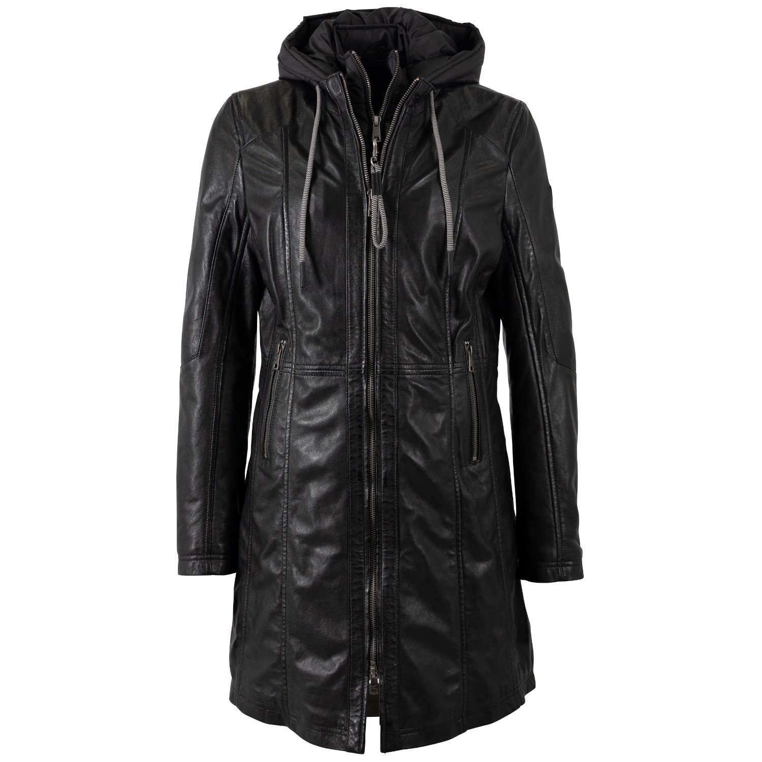 Geaca Lunga de Piele Dama Mauritius Neagra MWMilene – Geci de Piele