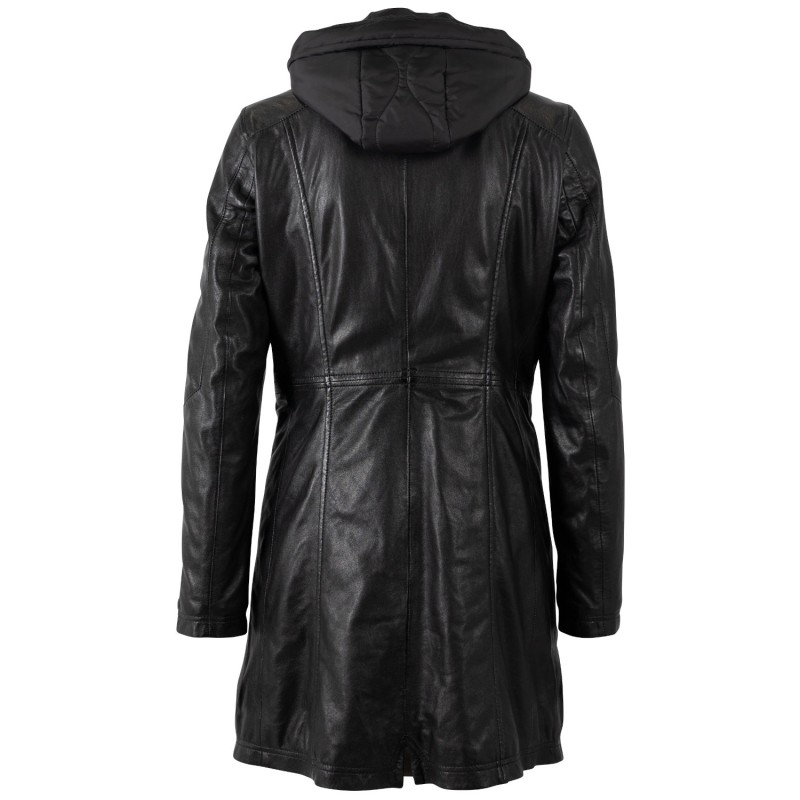 Geaca Lunga de Piele Dama Mauritius Neagra MWMilene – Geci de Piele