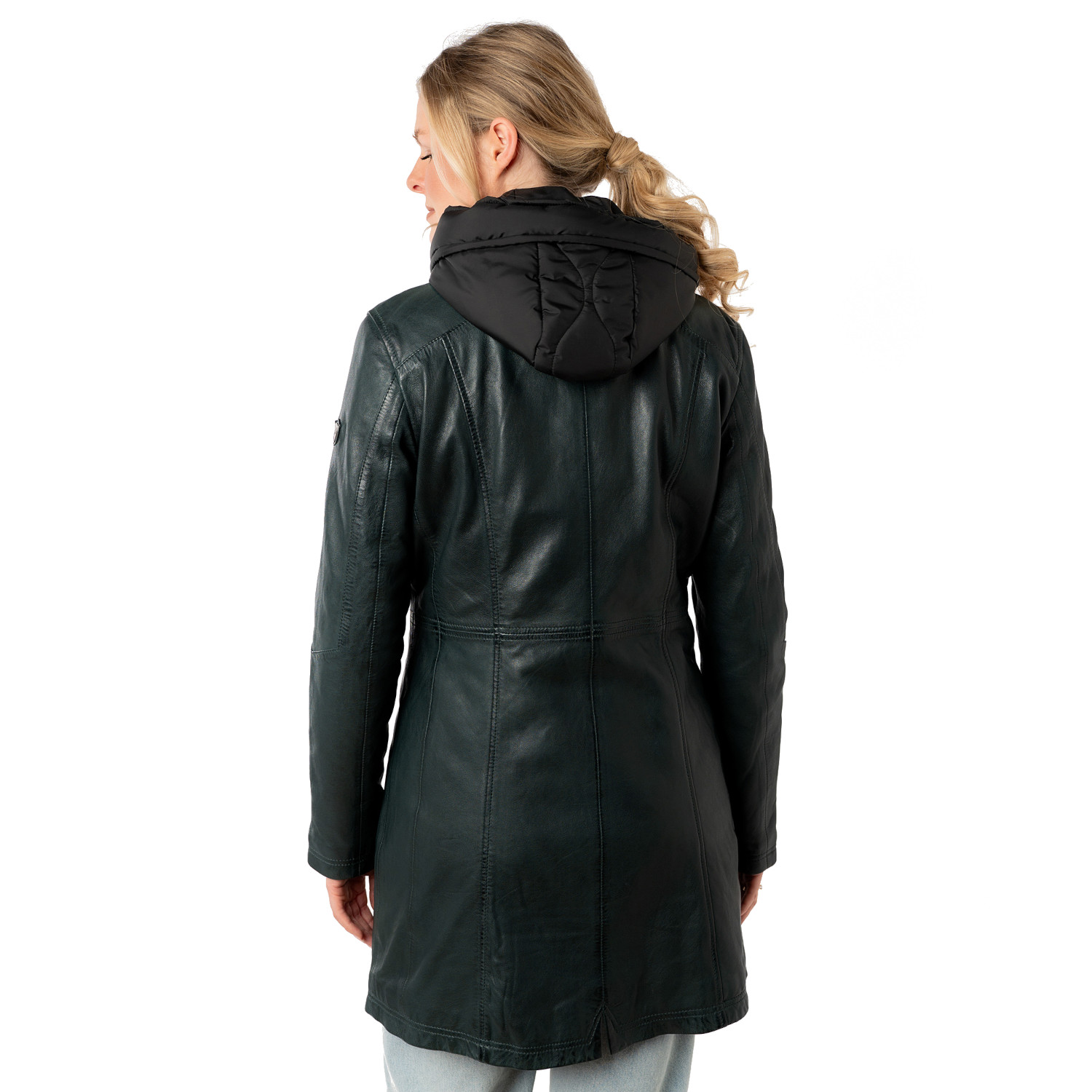 Geaca Lunga de Piele Dama Mauritius Verde Inchis MWMilene – Geci de Piele