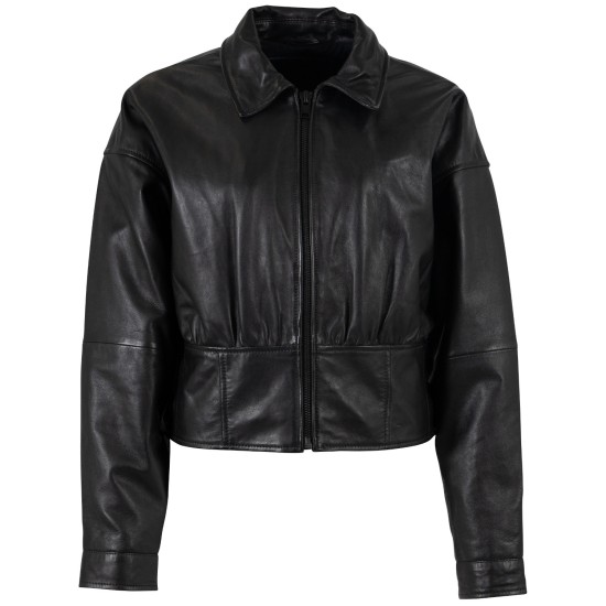Geaca de Piele Dama Mauritius Neagra MWMillia