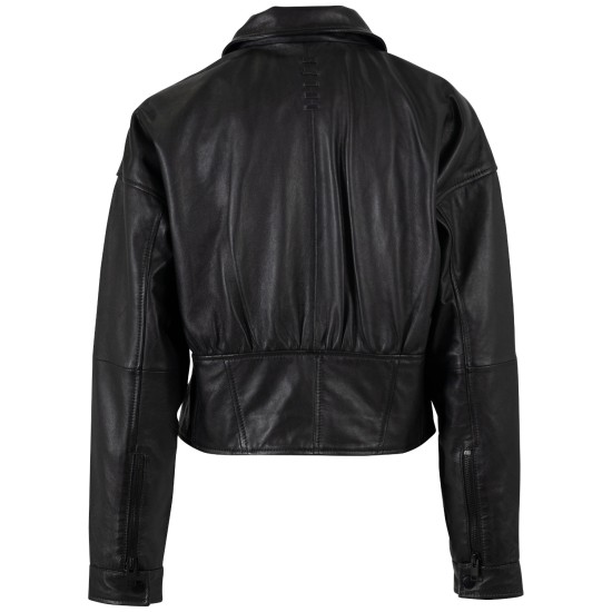 Geaca de Piele Dama Mauritius Neagra MWMillia