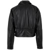 Geacă de piele neagră damă Mauritius MWMillia stil slim fit elegant Geacă de piele damă neagră Mauritius MWMillia croială slim fit talie cambrată