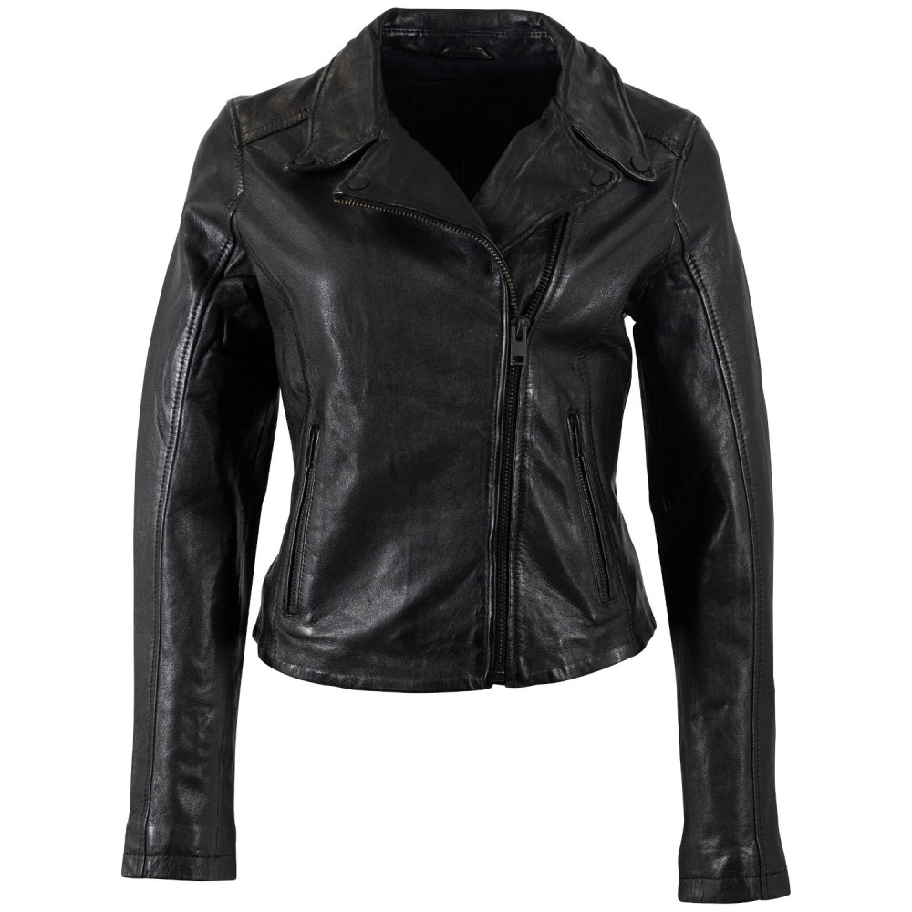 Geaca de Piele Dama Mauritius Neagra MWMishell - readytowear