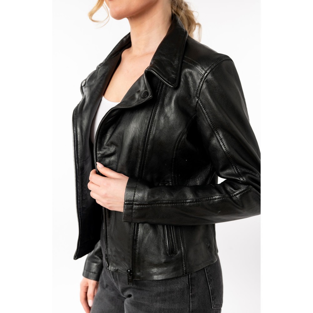 Geaca de Piele Dama Mauritius Neagra MWMishell - readytowear