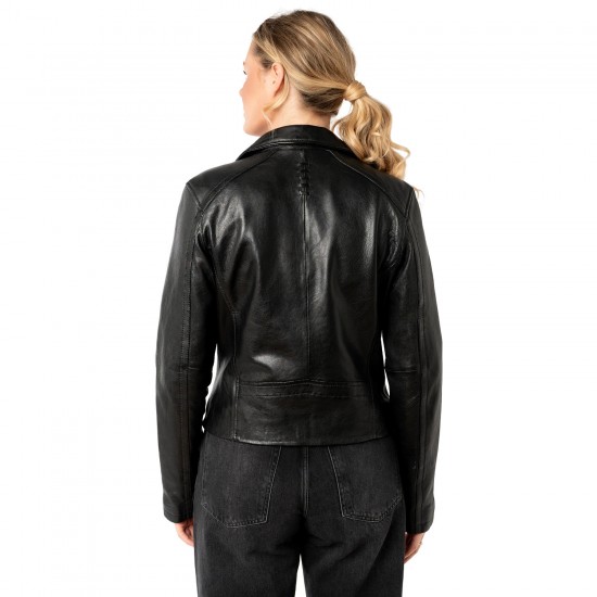 Geaca de Piele Dama Mauritius Neagra MWMishell