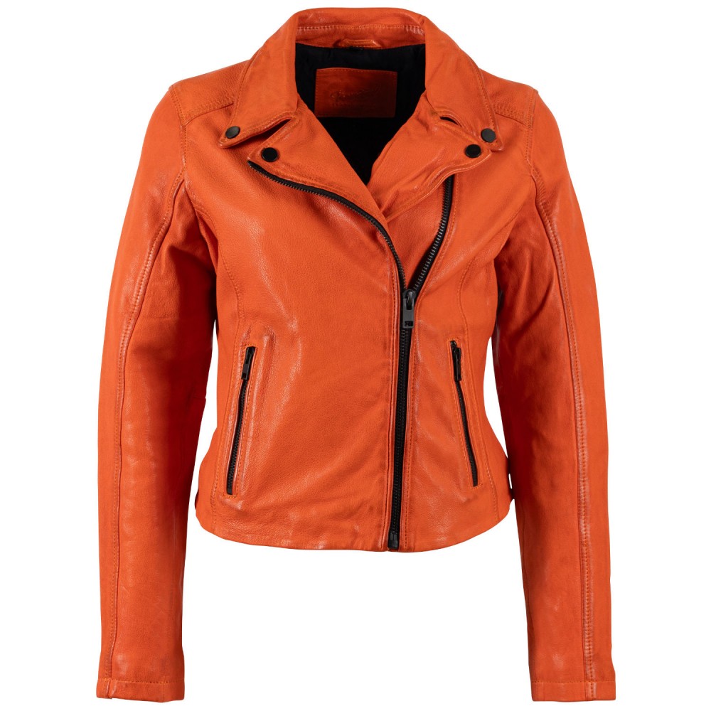 Geaca de Piele Dama Mauritius Portocalie MWMishell - readytowear