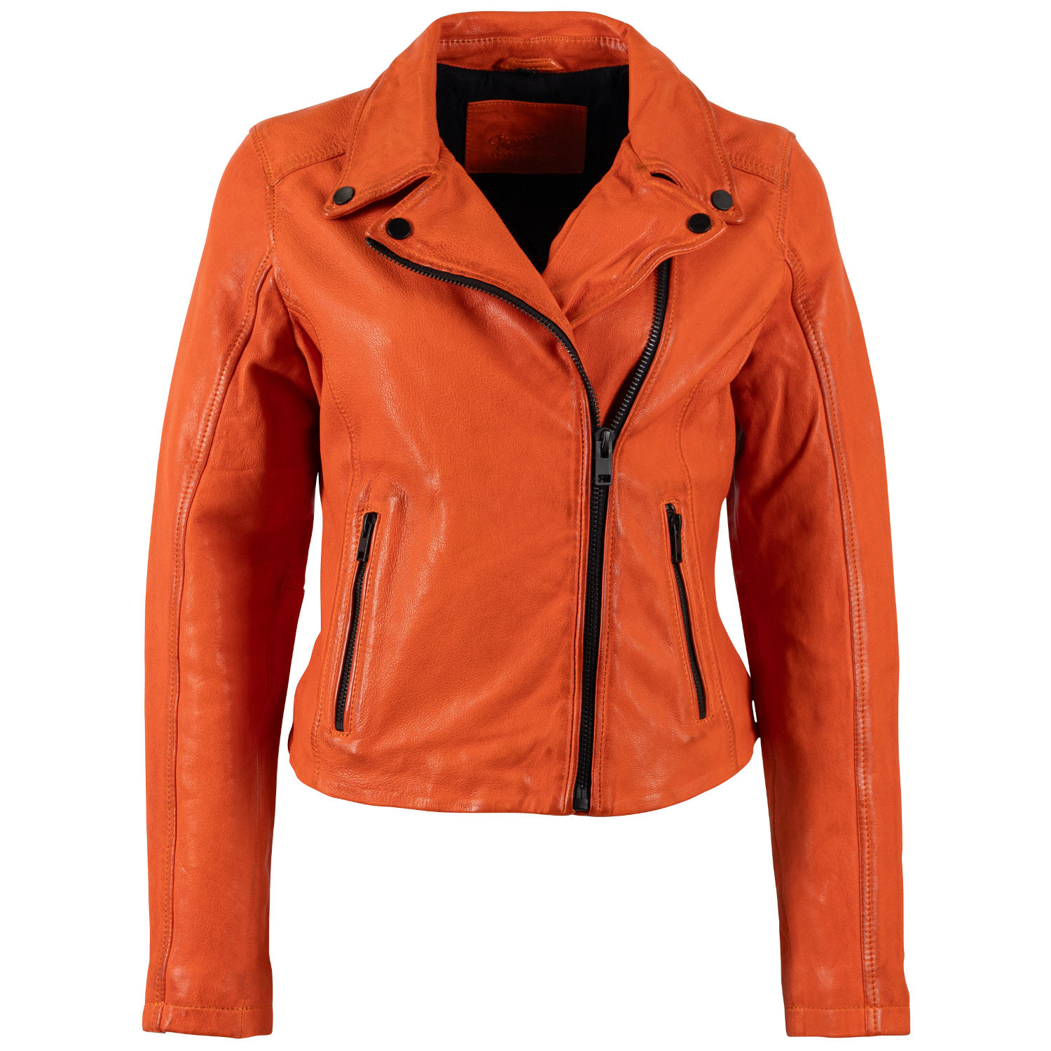 Geaca de Piele Dama Mauritius Portocalie MWMishell – Geci de Piele