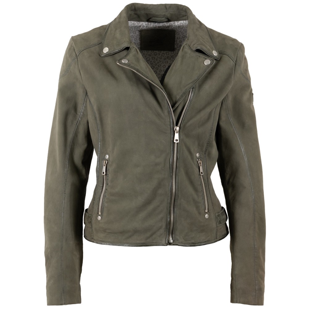 Geaca de Piele Dama Mauritius Olive MWNabeela