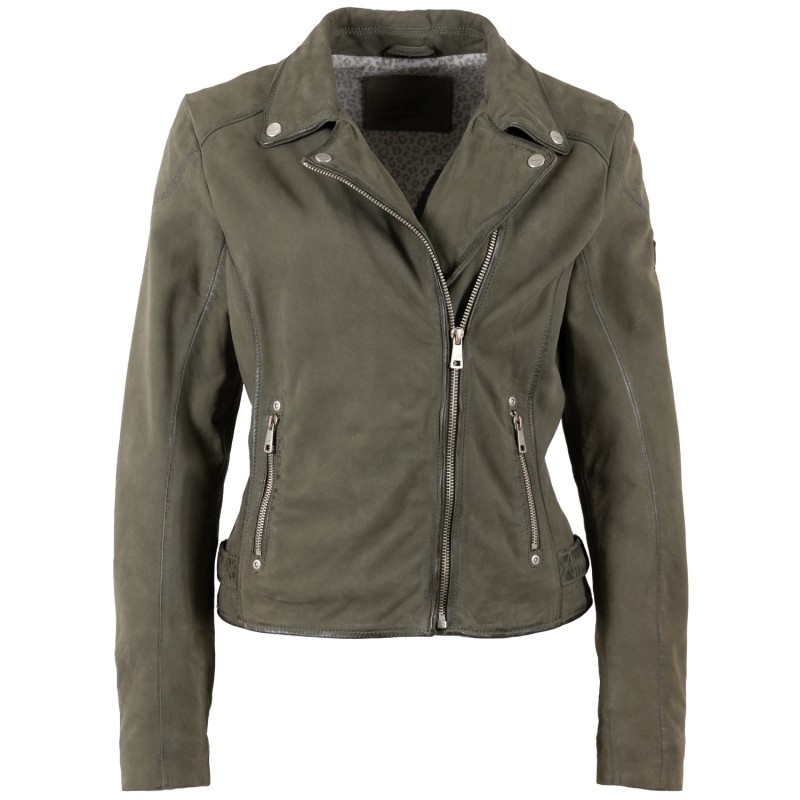 Geaca de Piele Dama Mauritius Olive MWNabeela – Geci de Piele