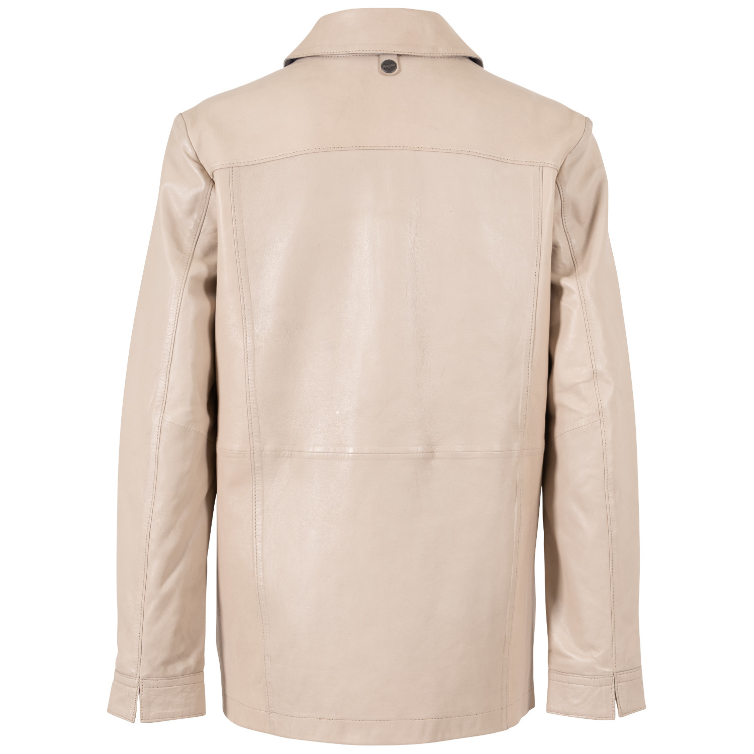 Cămașă lungă de piele damă bej Mauritius MWNadya croială oversize elegantă