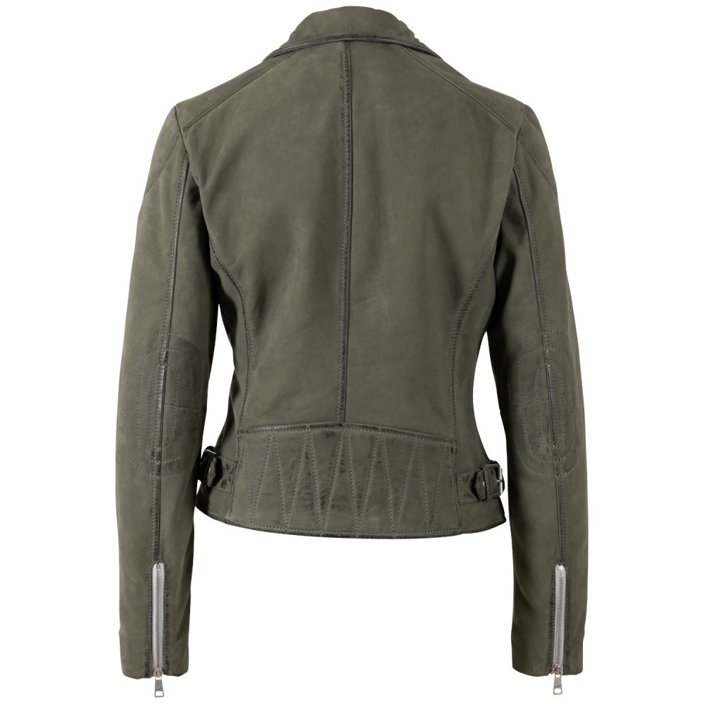 Geaca de Piele Dama Mauritius Olive MWNalani - readytowear