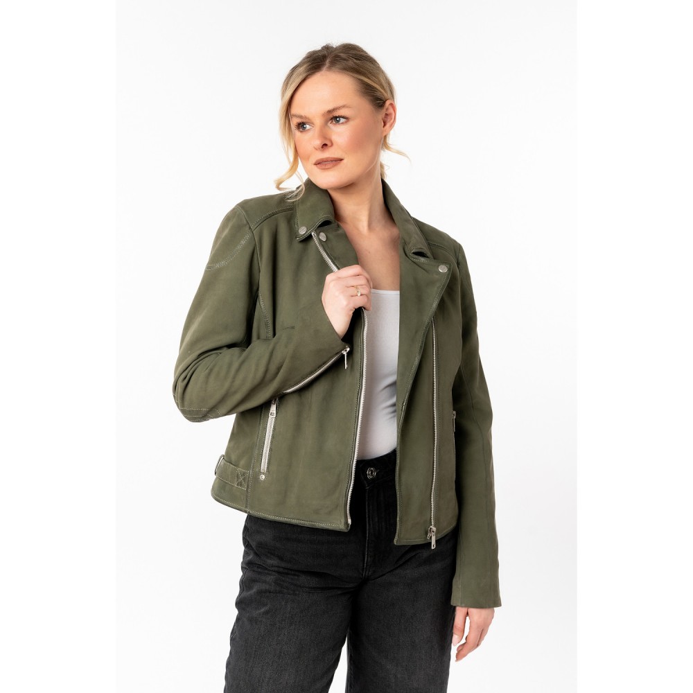 Geaca de Piele Dama Mauritius Olive MWNalani - readytowear