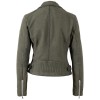 geaca piele naturala dama mauritius olive mwnalani biker vintage fara buzunar piept