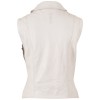 Vestă de Piele Damă Mauritius MWNalia Alb Murdar Slim Fit Stil Biker