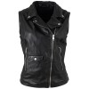 Vestă de Piele Damă Mauritius MWNalia Neagră Slim Fit Stil Biker