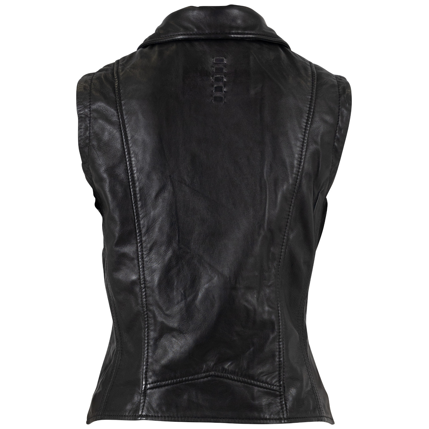 Vestă de Piele Damă Mauritius MWNalia Neagră Slim Fit Stil Biker