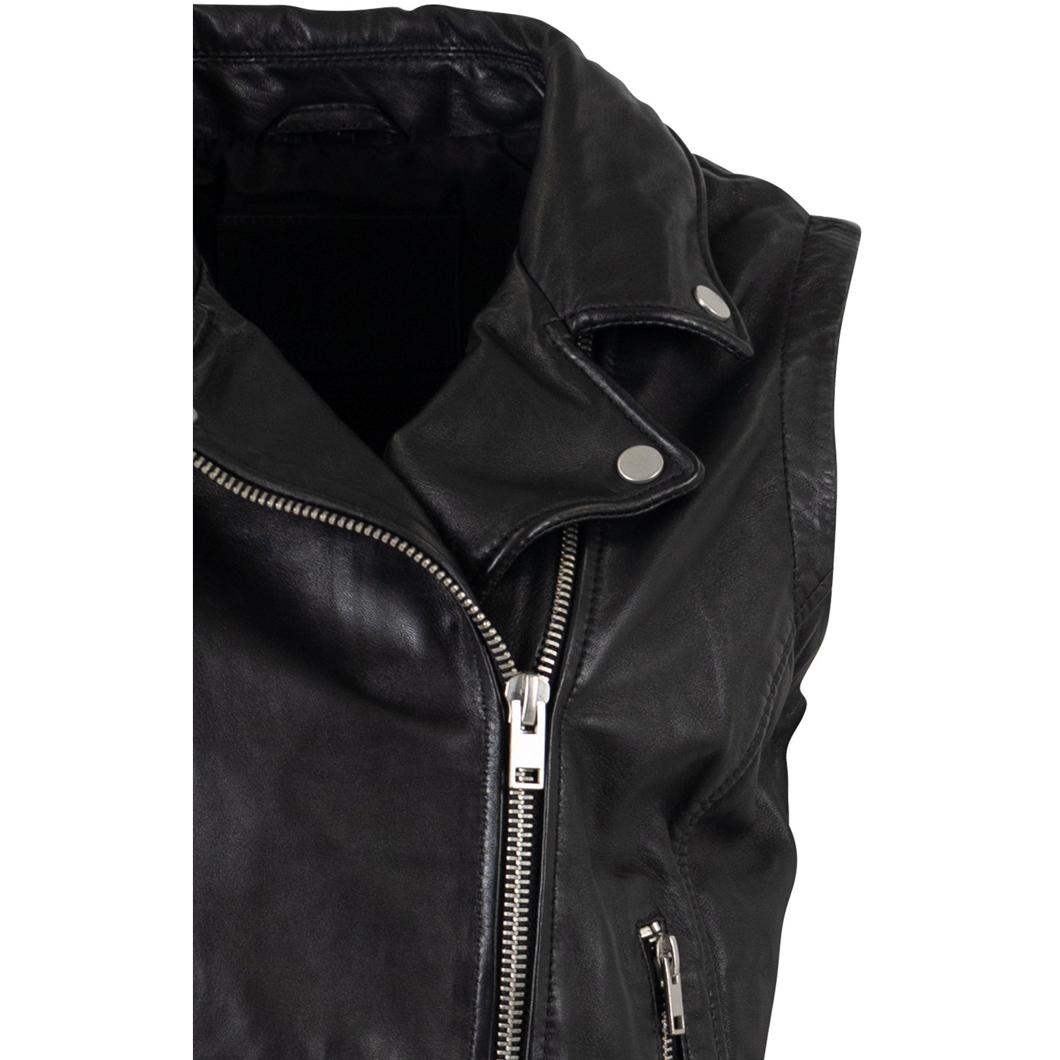 Vestă de Piele Damă Mauritius MWNalia Neagră Slim Fit Stil Biker