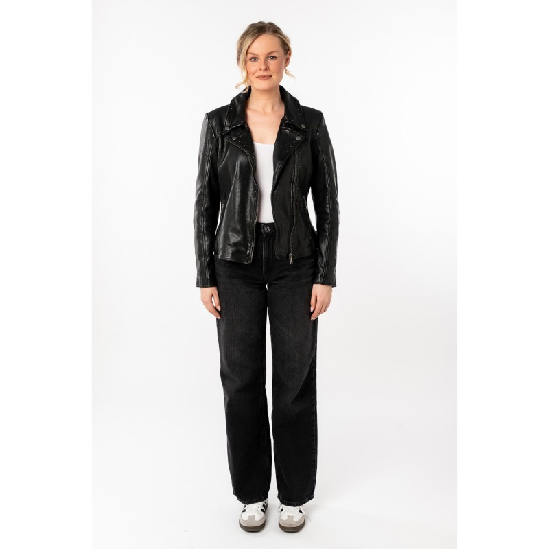 Geaca de Piele Dama Mauritius Neagra MWNoelle – Geci de Piele