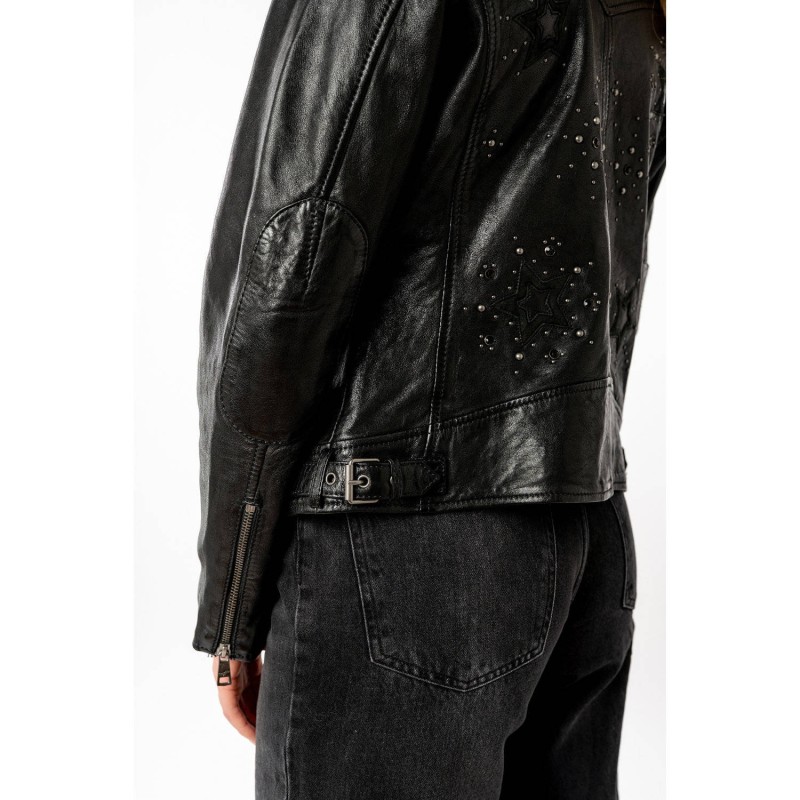 Geaca de Piele Dama Mauritius Neagra MWNoelle – Geci de Piele