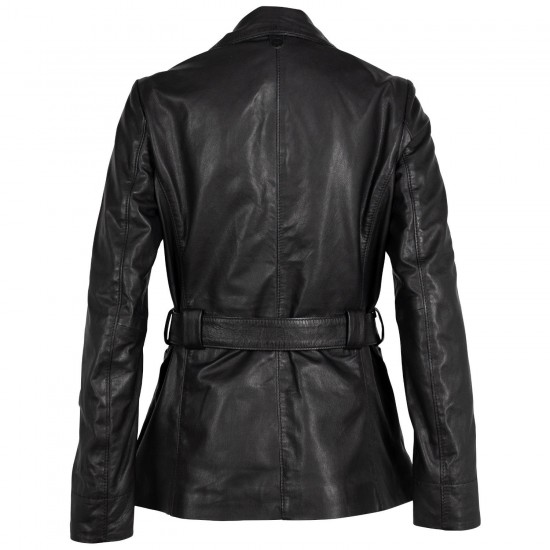 Geaca Lunga de Piele Dama Mauritius Neagra MWOlvia