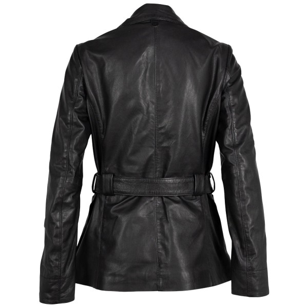 Geaca Lunga de Piele Dama Mauritius Neagra MWOlvia