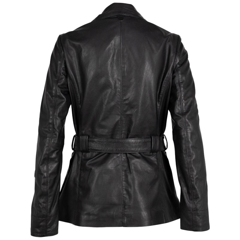 Geaca Lunga de Piele Dama Mauritius Neagra MWOlvia – Geci de Piele