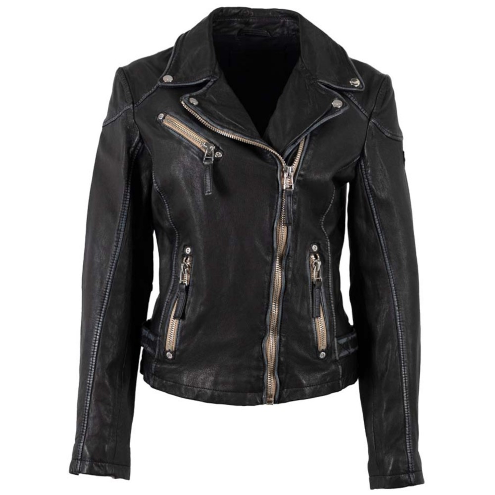 Geaca de Piele Dama Mauritius Neagra MWPGG