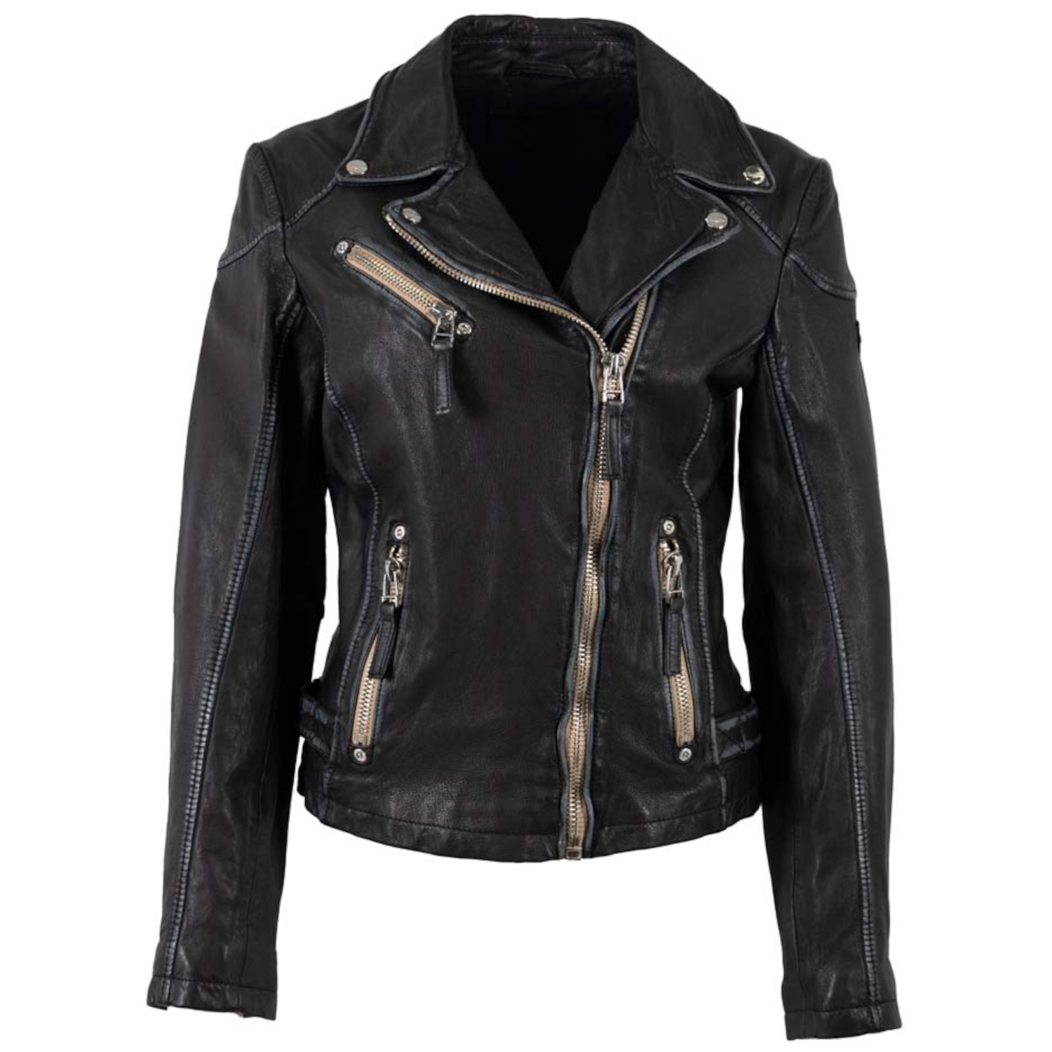 Geaca de Piele Dama Mauritius Neagra MWPGG – Geci de Piele