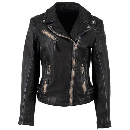 Geaca de Piele Dama Mauritius Neagra MWPGG