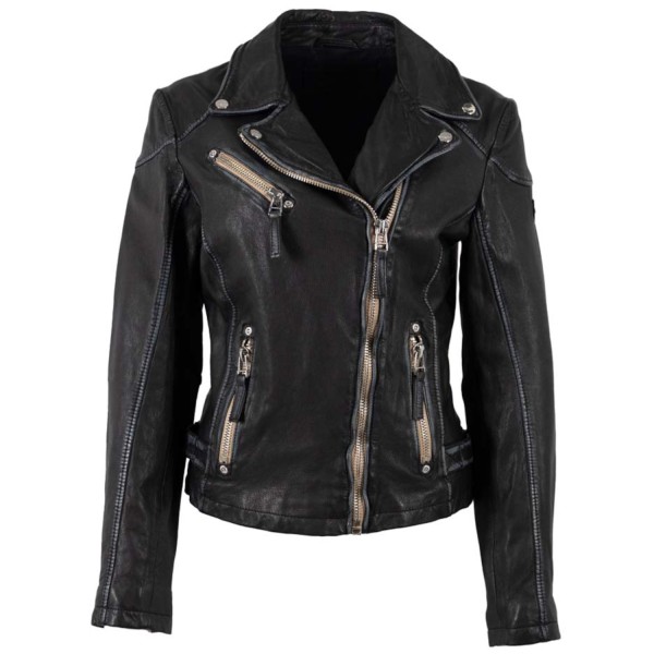 Geaca de Piele Dama Mauritius Neagra MWPGG