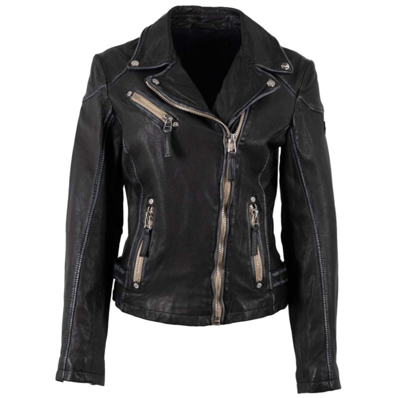 Geaca de Piele Dama Mauritius Neagra MWPGG – Geci de Piele