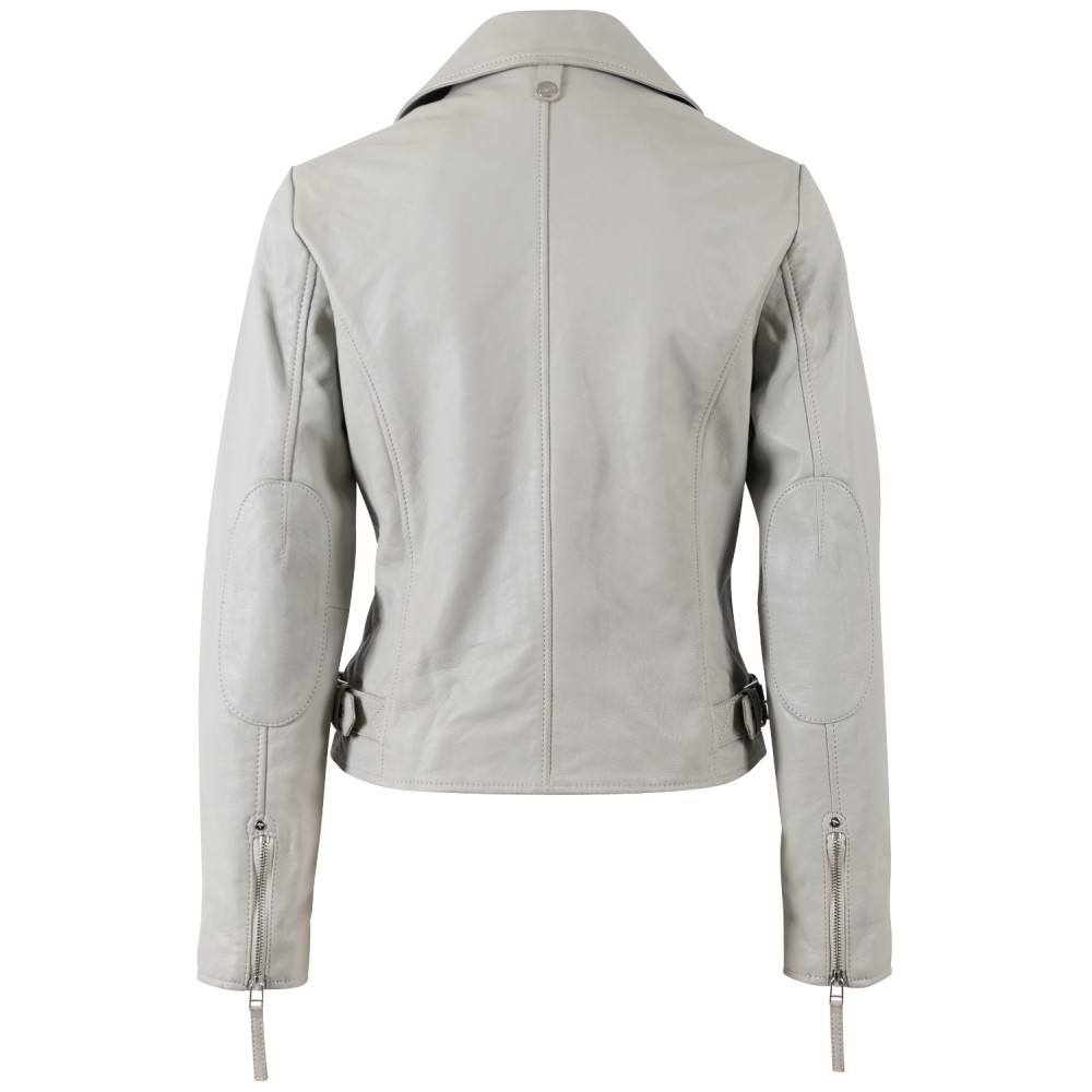 Geaca de Piele Dama Mauritius Gri Argintiu MWPasja