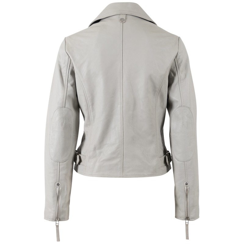Geaca de Piele Dama Mauritius Gri Argintiu MWPasja – Geci de Piele