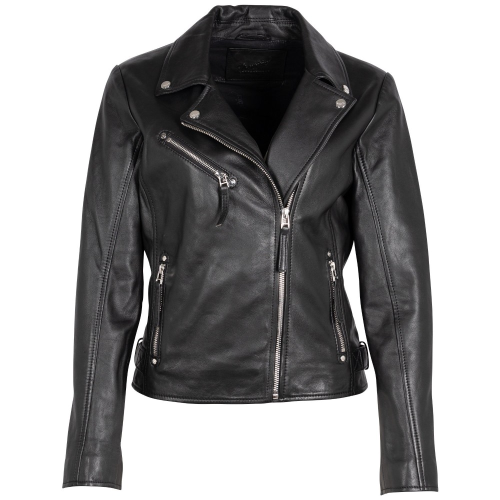 Geaca de Piele Dama Mauritius Neagra MWPasja - readytowear