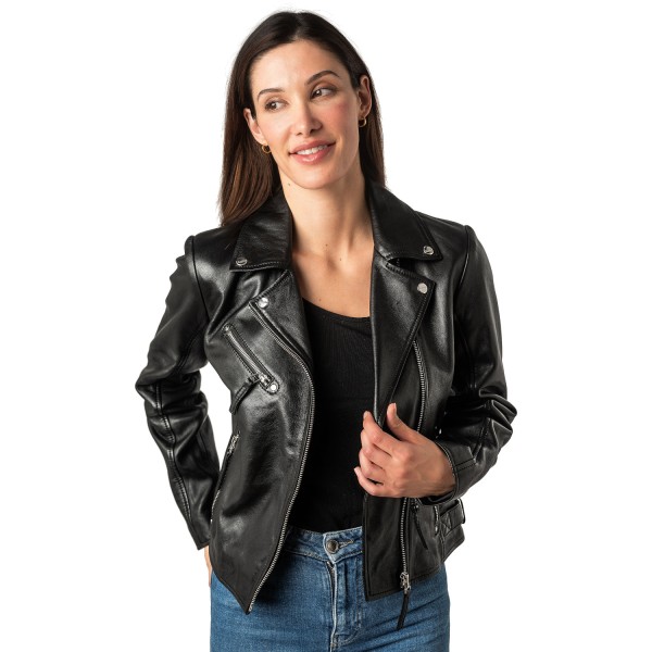 Geaca de Piele Dama Mauritius Neagra MWPasja