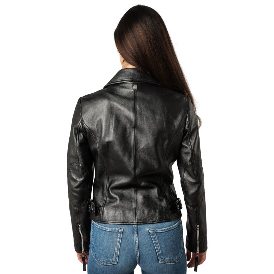 Geaca de Piele Dama Mauritius Neagra MWPasja