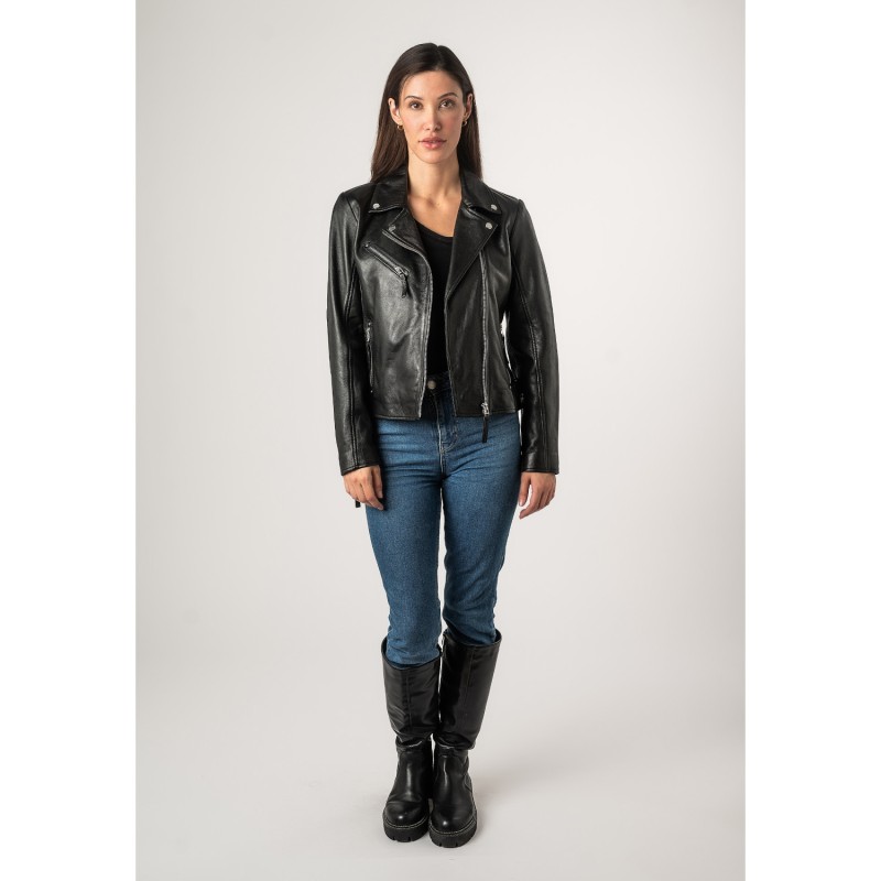 Geaca de Piele Dama Mauritius Neagra MWPasja – Geci de Piele